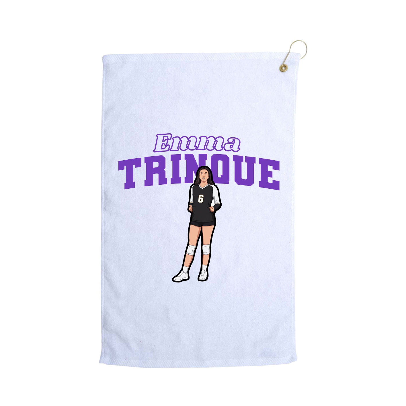 Golf Towel — Name Arch in White