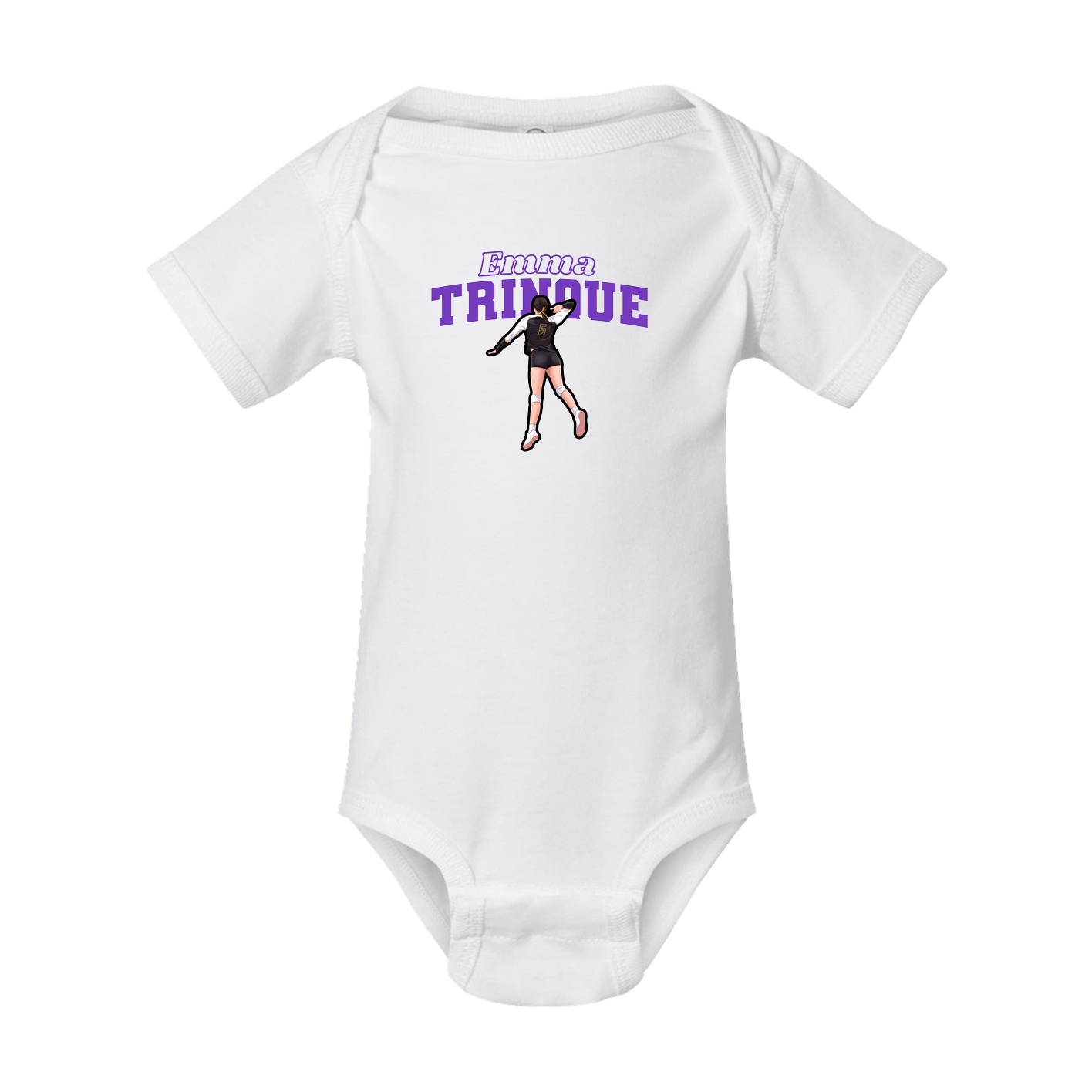 Baby Onesie — Name Arch in White