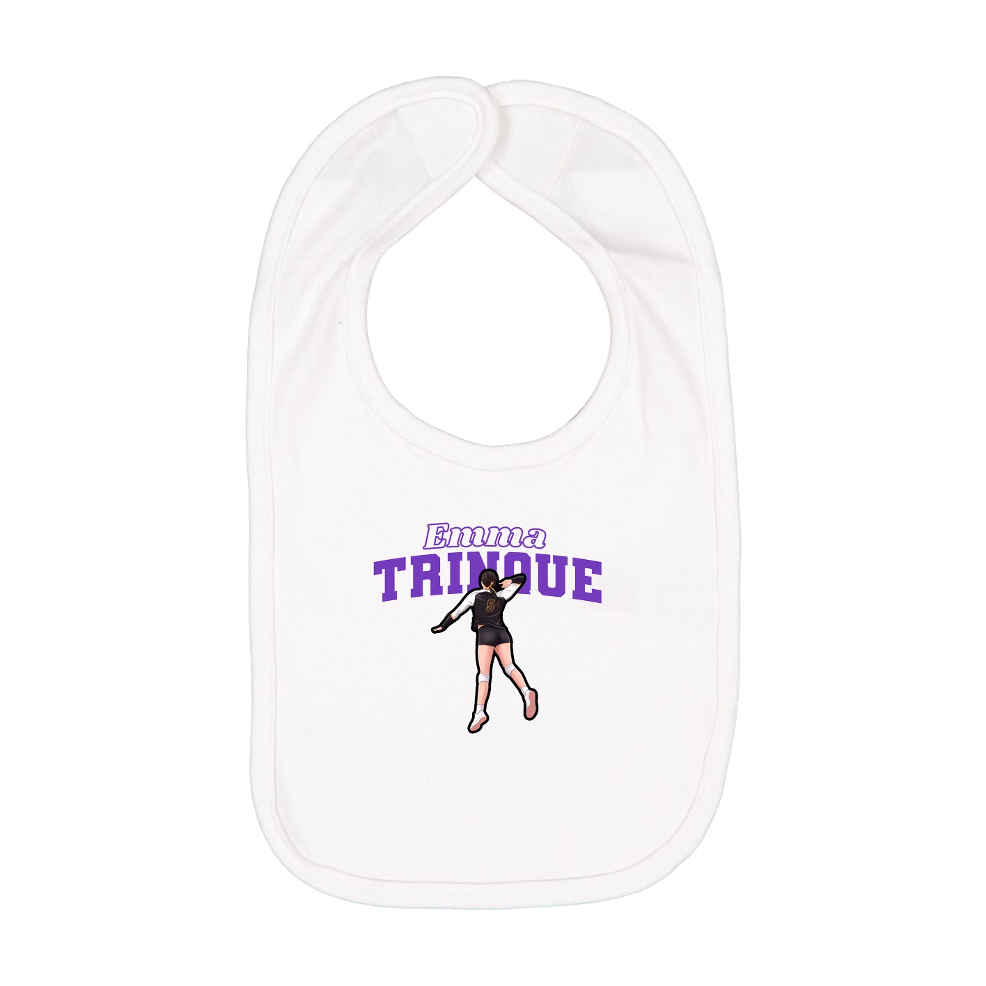Infant Bib — Name Arch in White