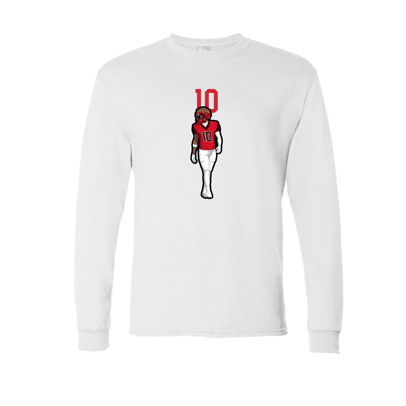 Long Sleeve Tee — Number Top in White