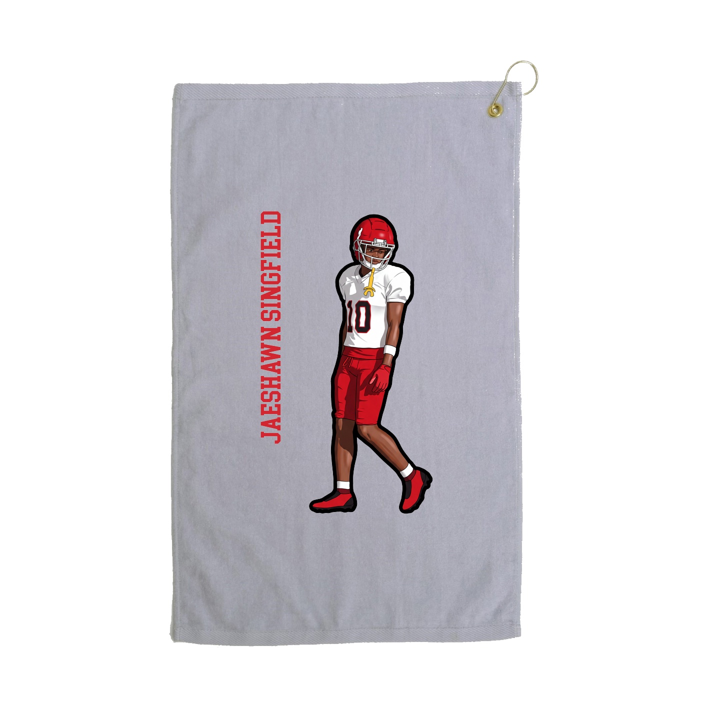 Golf Towel — Name Vertical in Grey