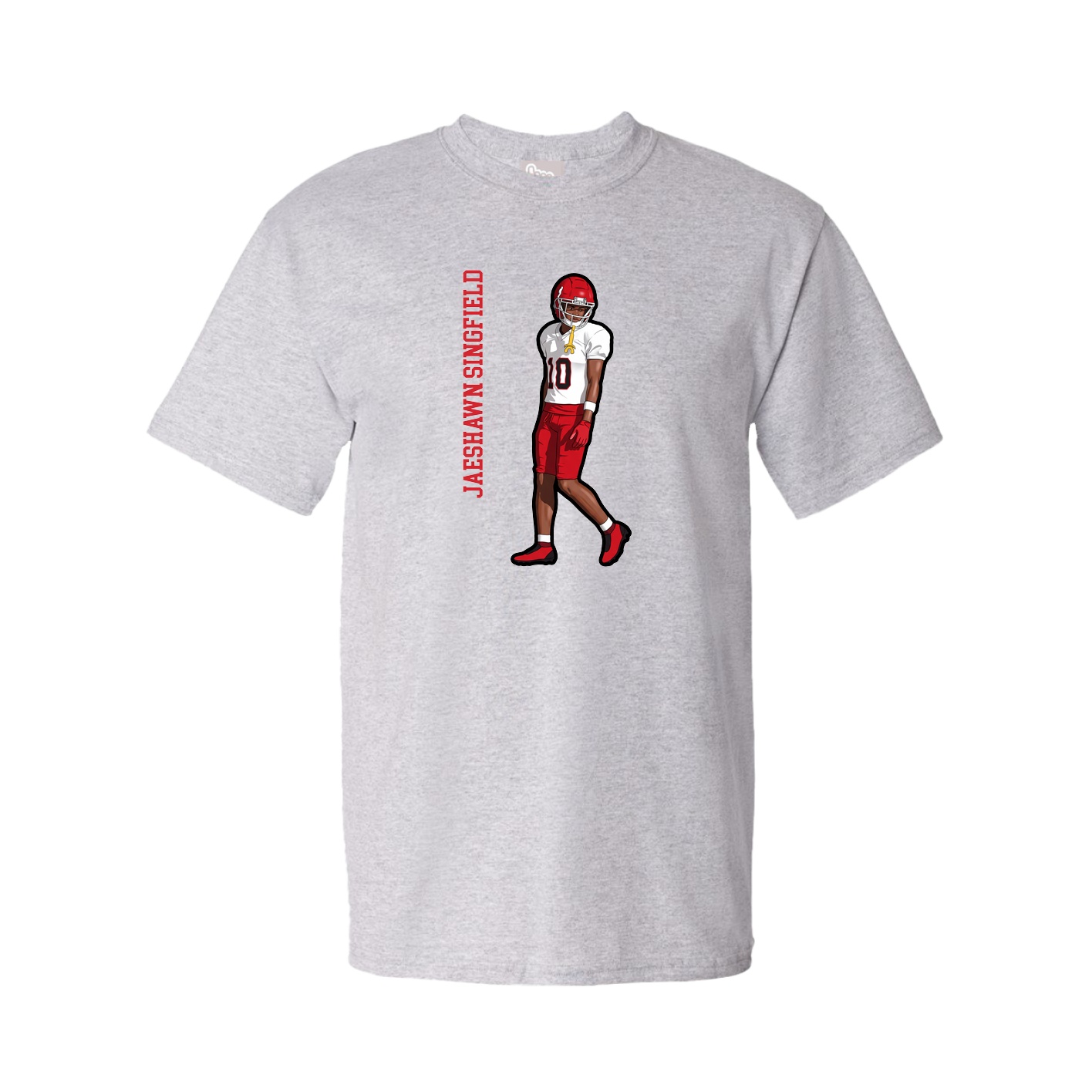 Tee — Name Vertical in Grey