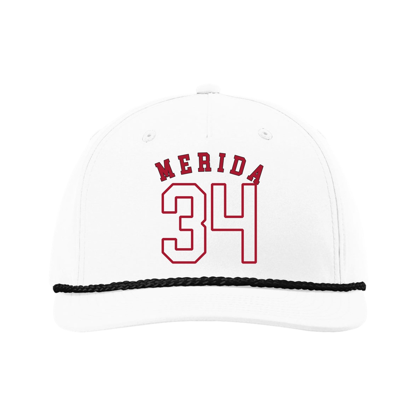 Five-Panel Classic Rope Cap — Shirsey Arch in White