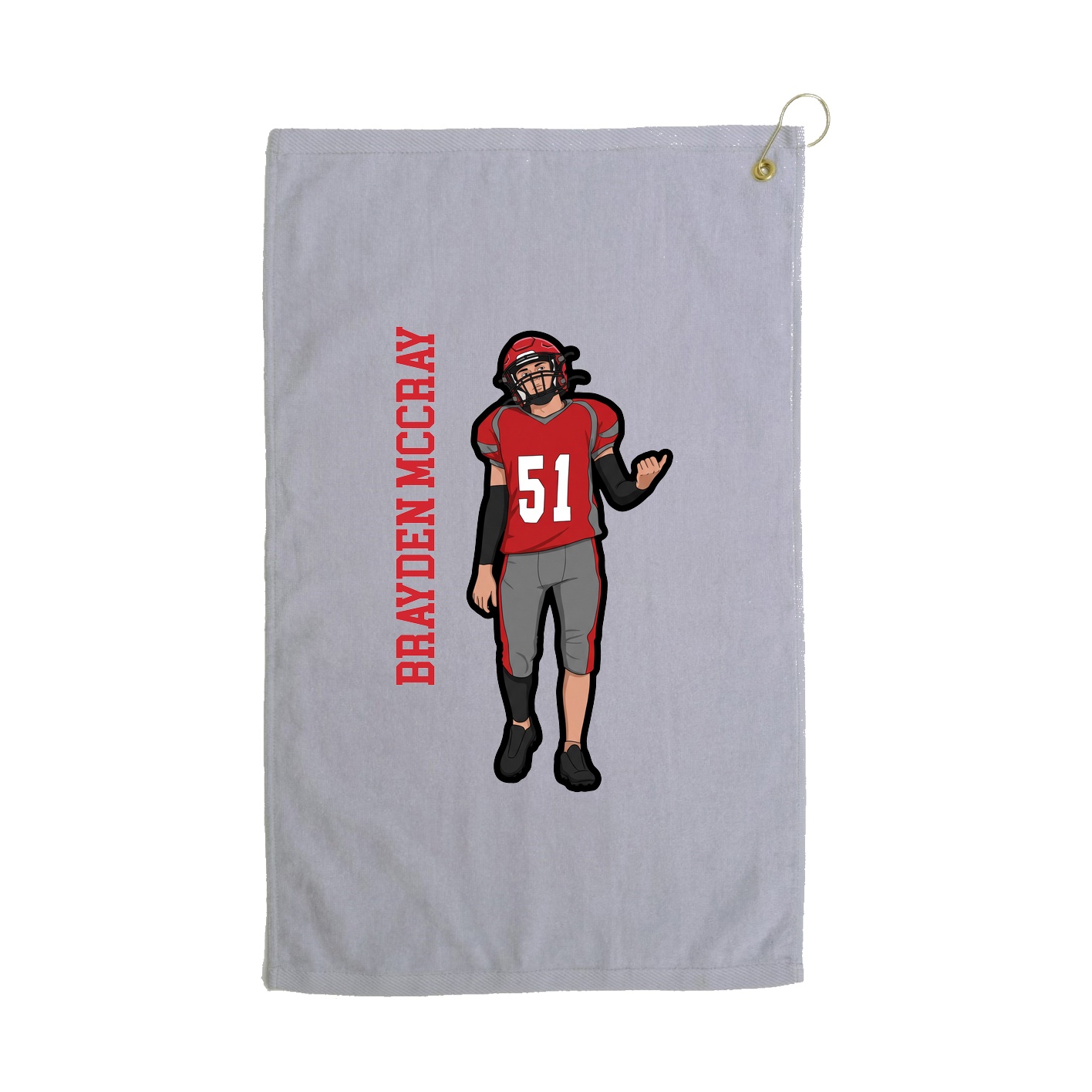 Golf Towel — Name Vertical in Grey