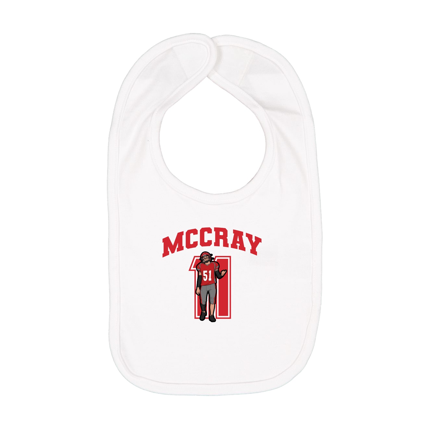 Infant Bib — Number in White