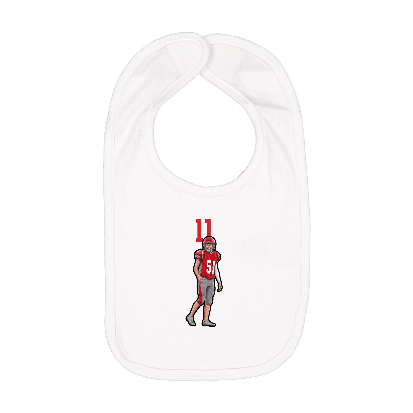 Infant Bib — Number Top in White