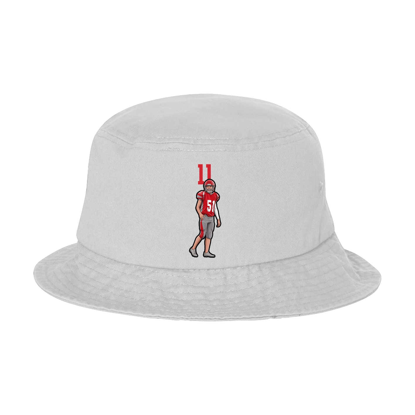 Bucket Cap — Number Top in White