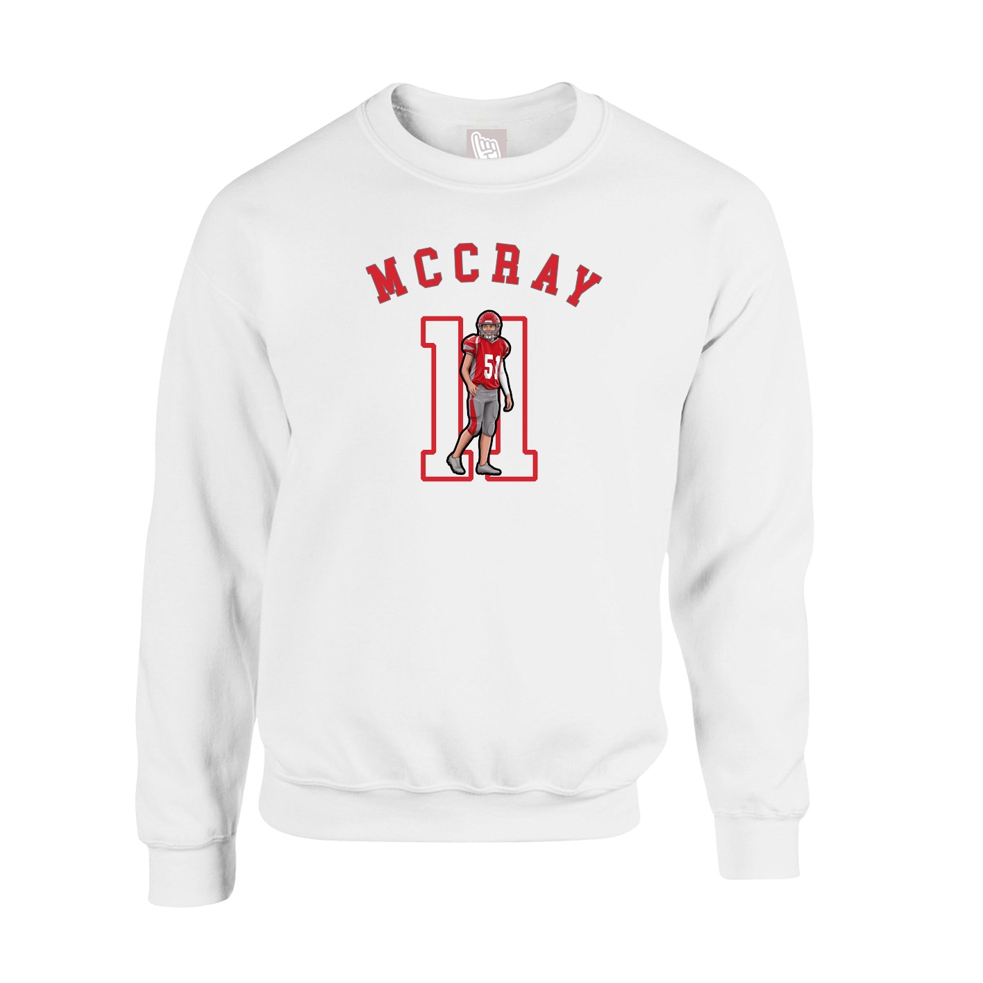 Fleece Crew — Shirsey Arch in White