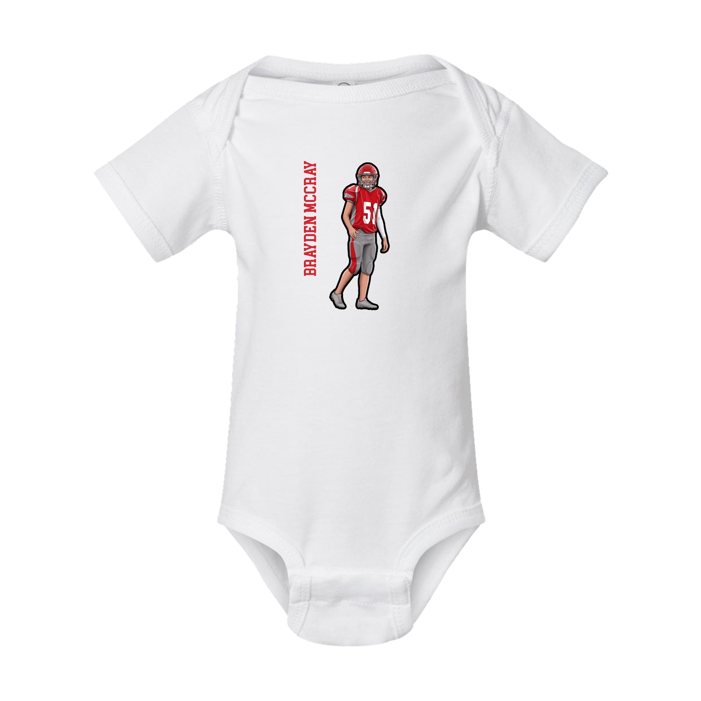 Baby Onesie — Name Vertical in White