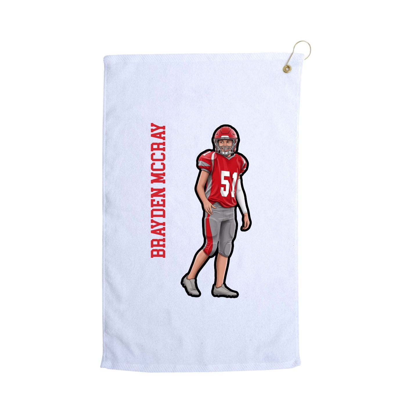 Golf Towel — Name Vertical in White
