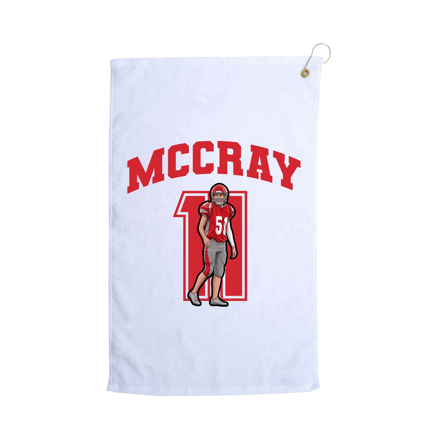 Golf Towel — Number in White