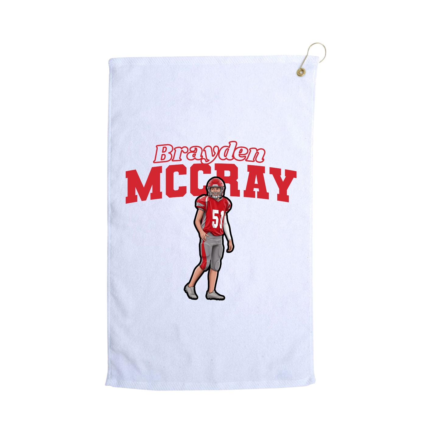 Golf Towel — Name Arch in White