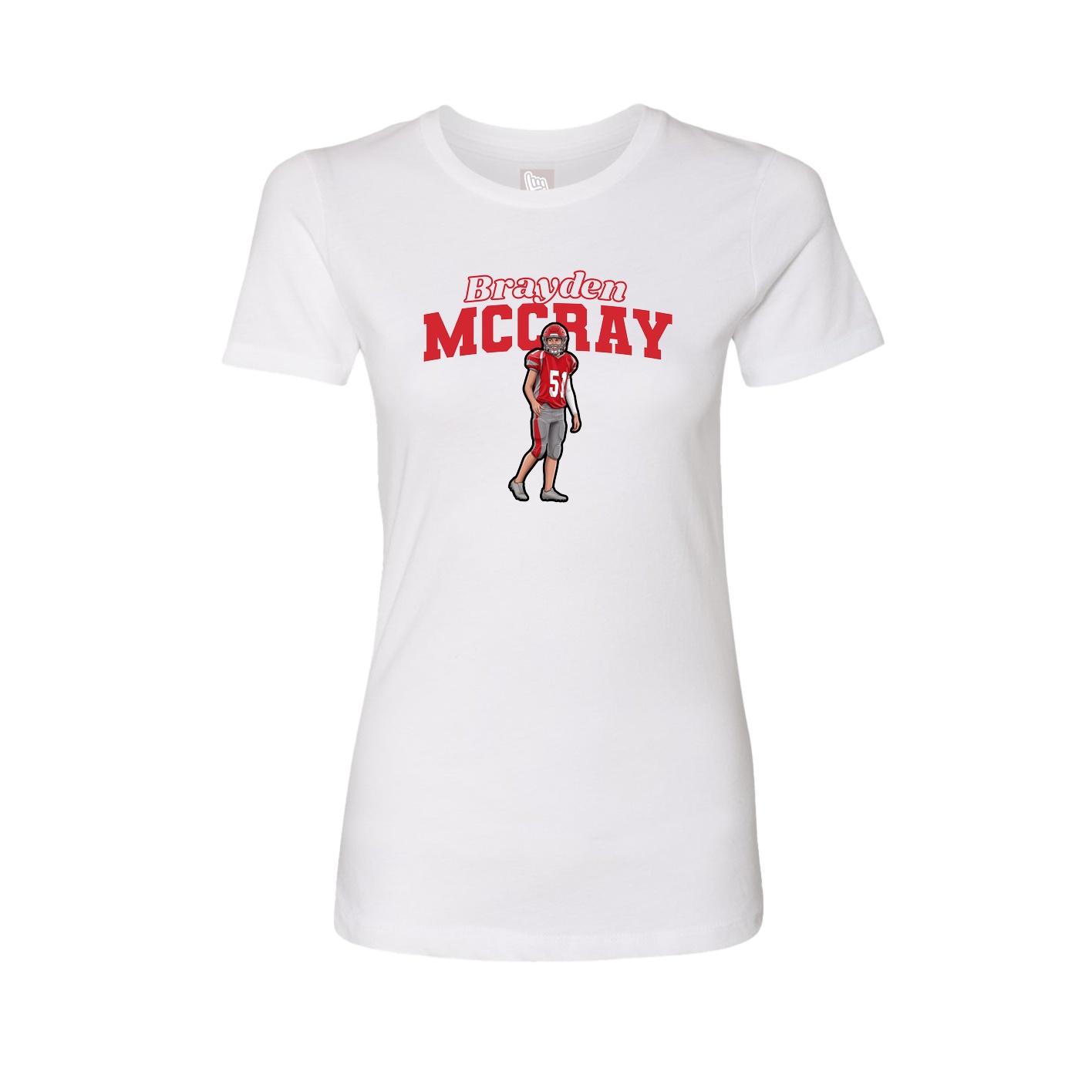 Fitted Women's Tee — Name Arch in White