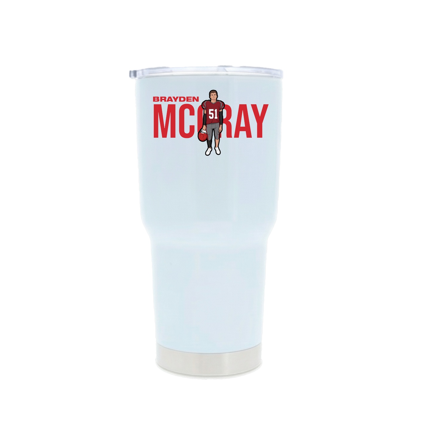 30oz Stainless Steel Tumbler — Player Name in White