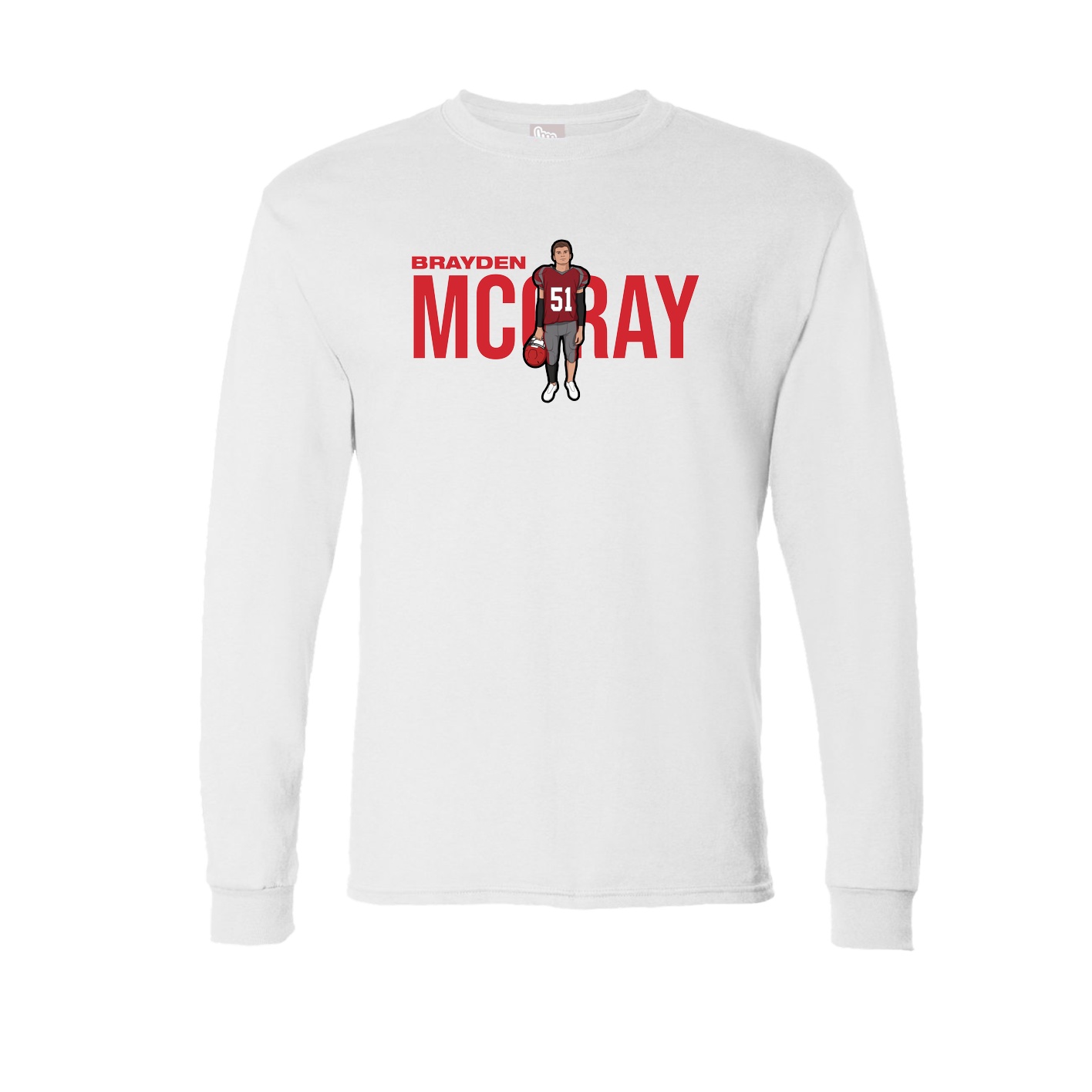 Long Sleeve Tee — Player Name in White