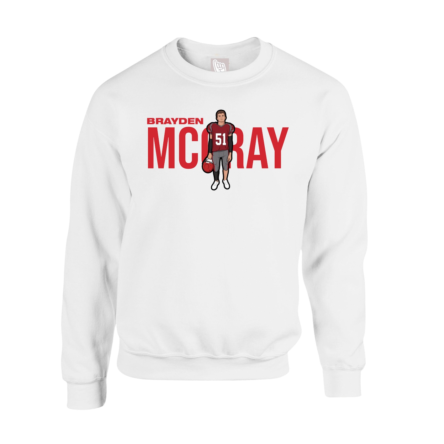 Fleece Crew — Player Name in White