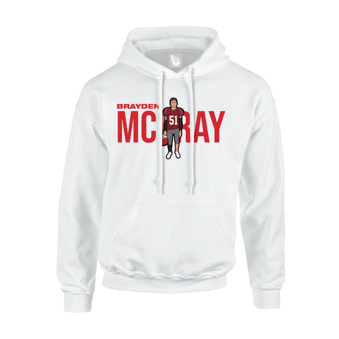 Youth Hoodie — Player Name in White