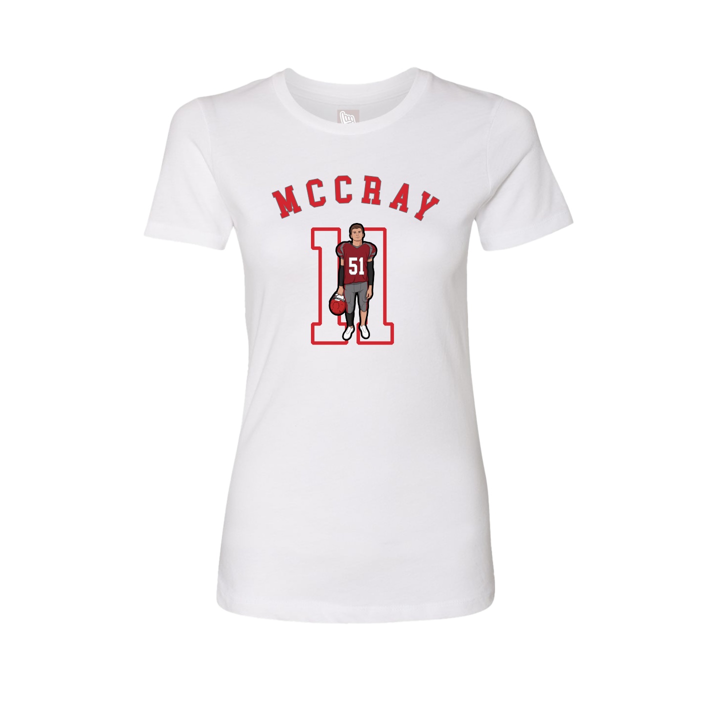 Fitted Women's Tee — Shirsey Arch in White