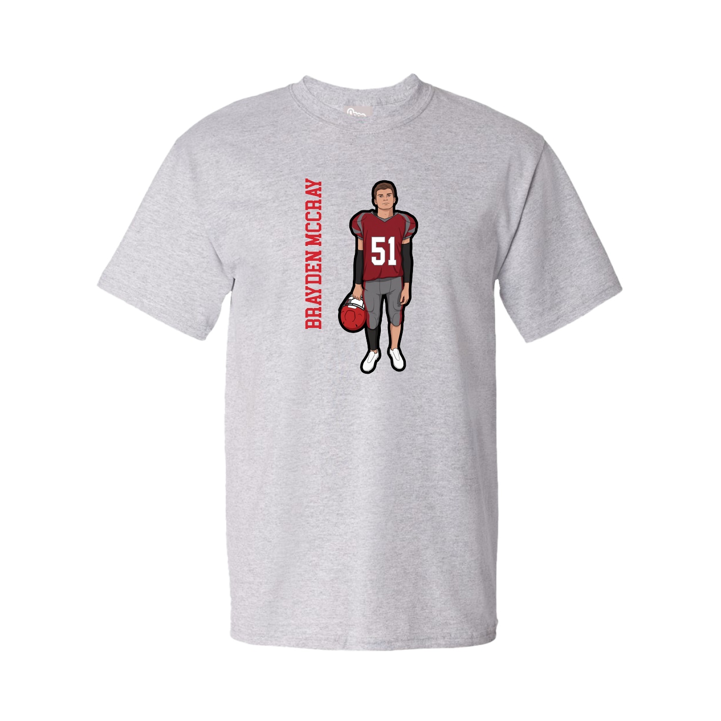 Tee — Name Vertical in Grey