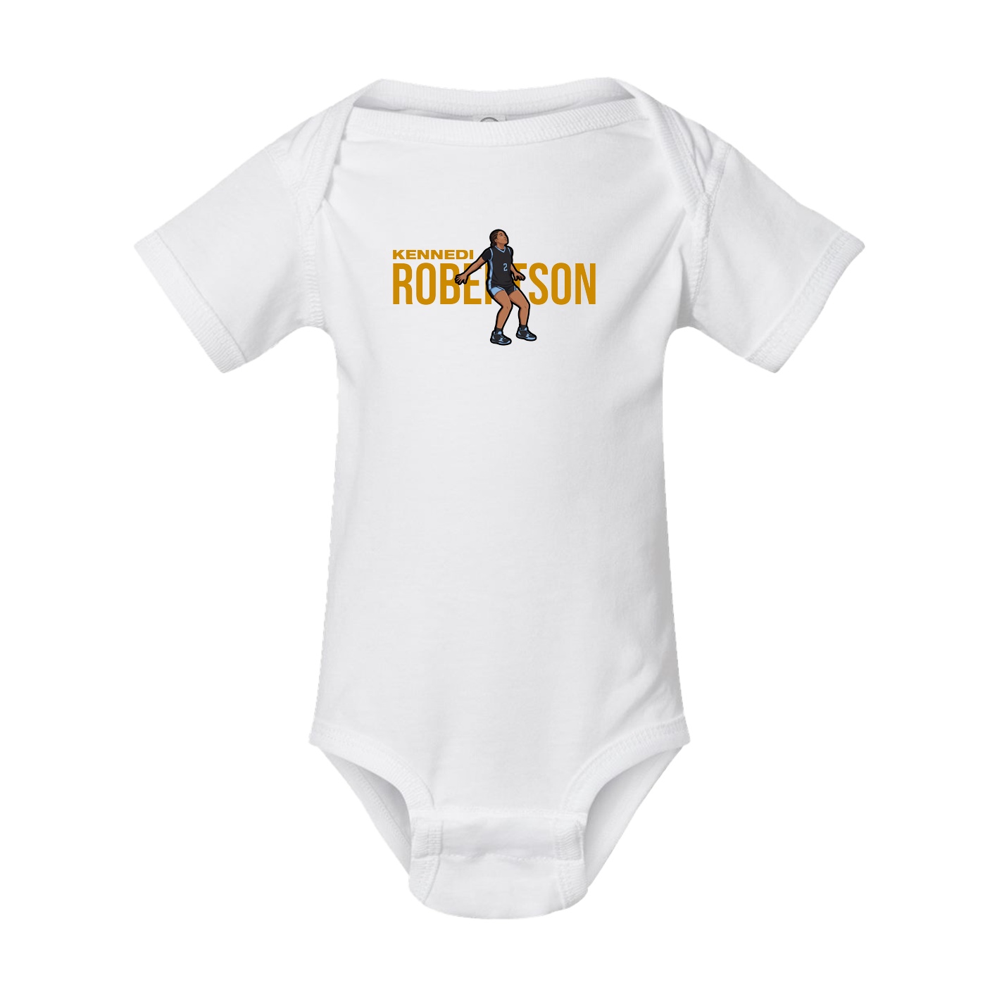 Baby Onesie — Player Name in White