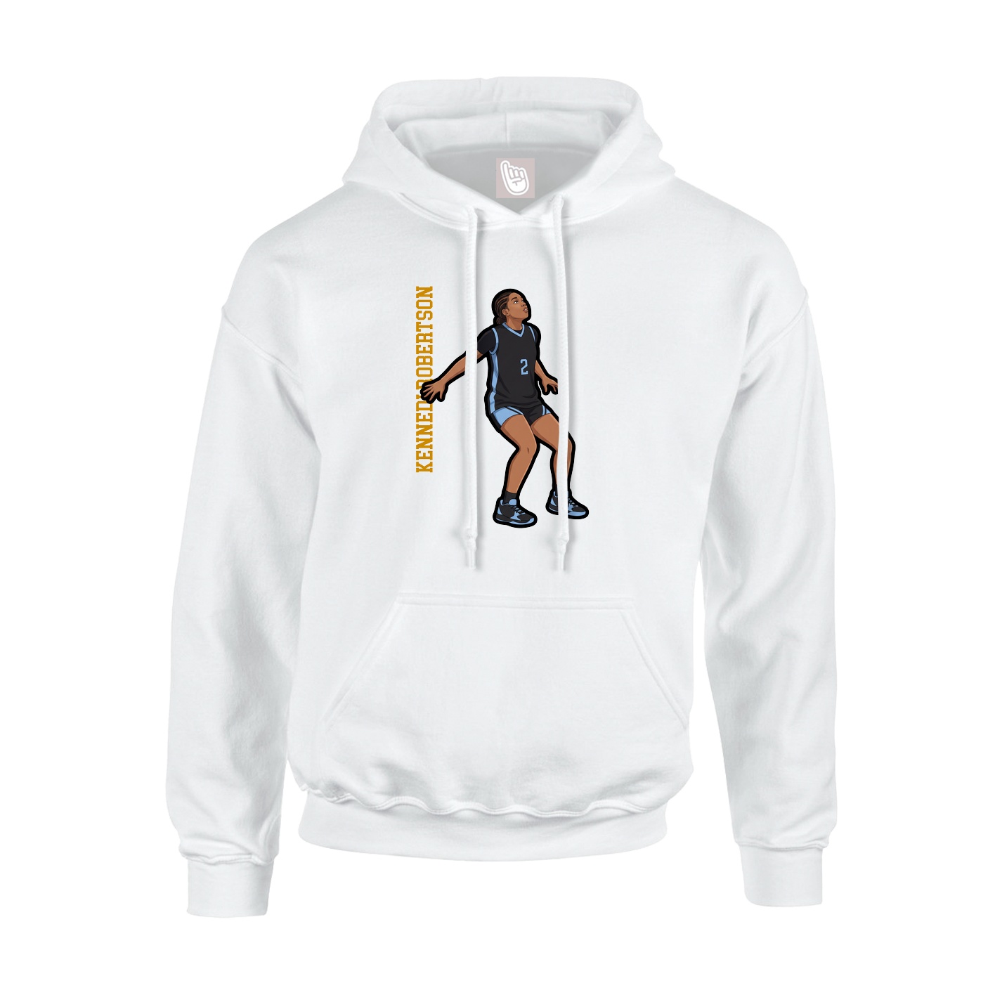 Hoodie — Name Vertical in White