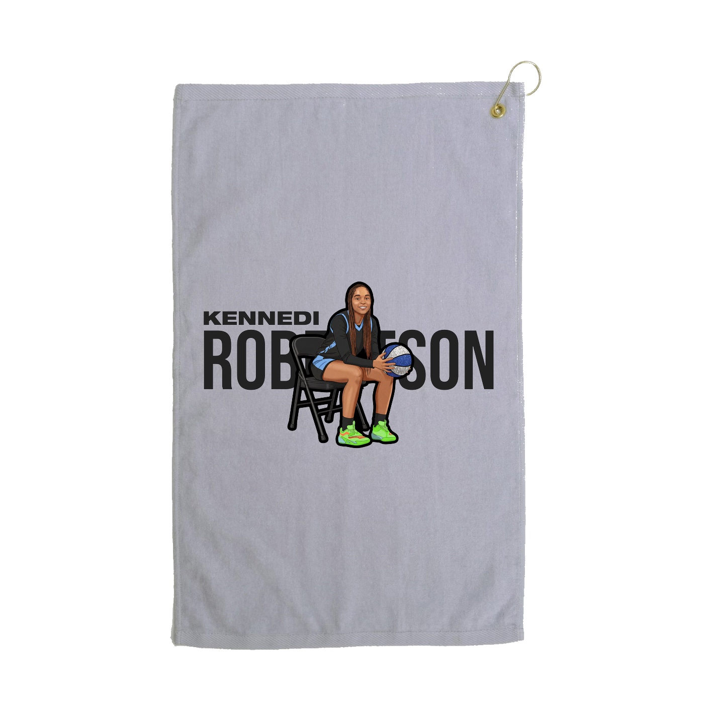 Golf Towel — Player Name in Grey