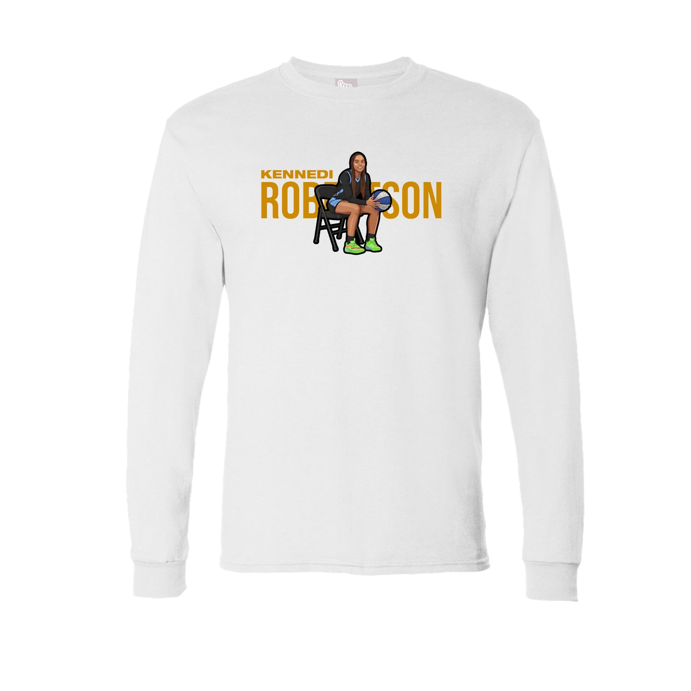 Long Sleeve Tee — Player Name in White