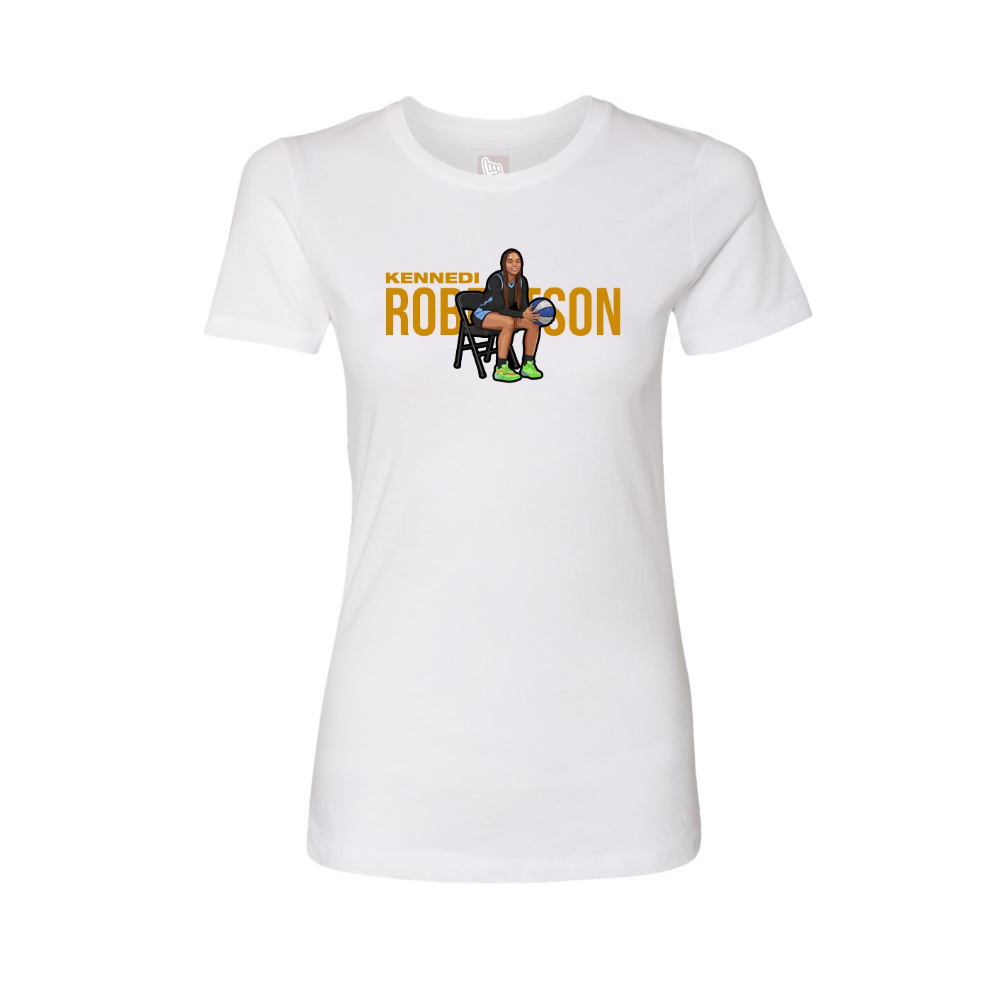 Fitted Women's Tee — Player Name in White