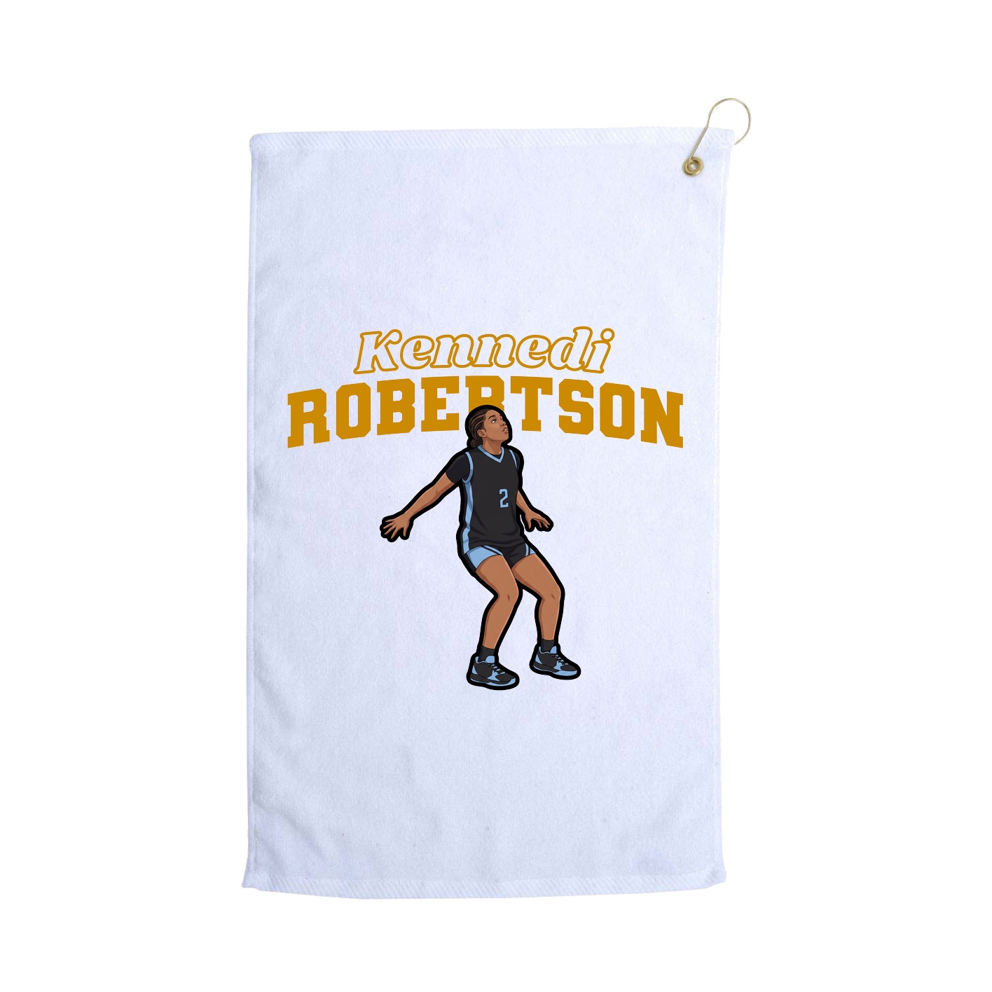 Golf Towel — Name Arch in White