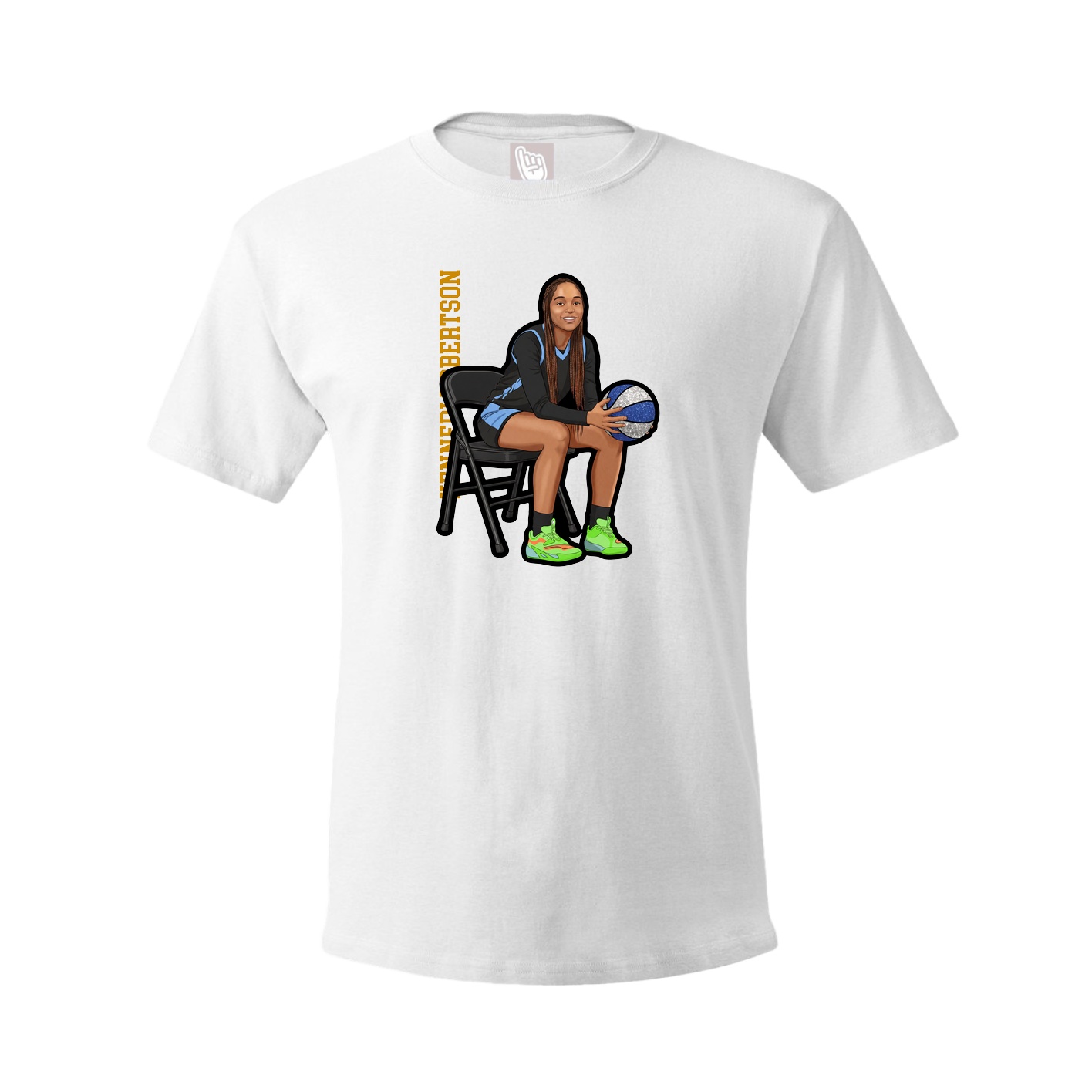 Tee — Name Vertical in White