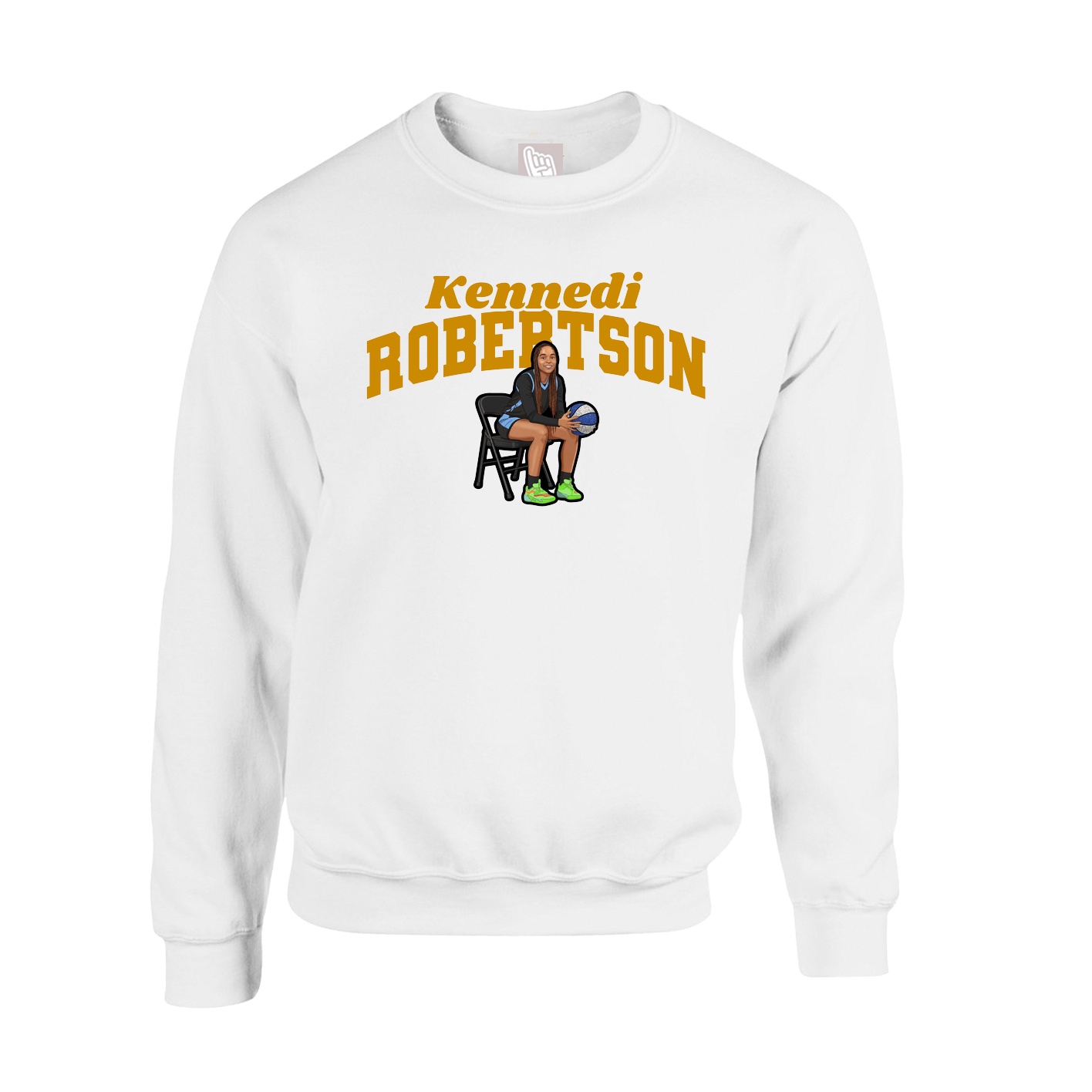 Fleece Crew — Signature Arch in White