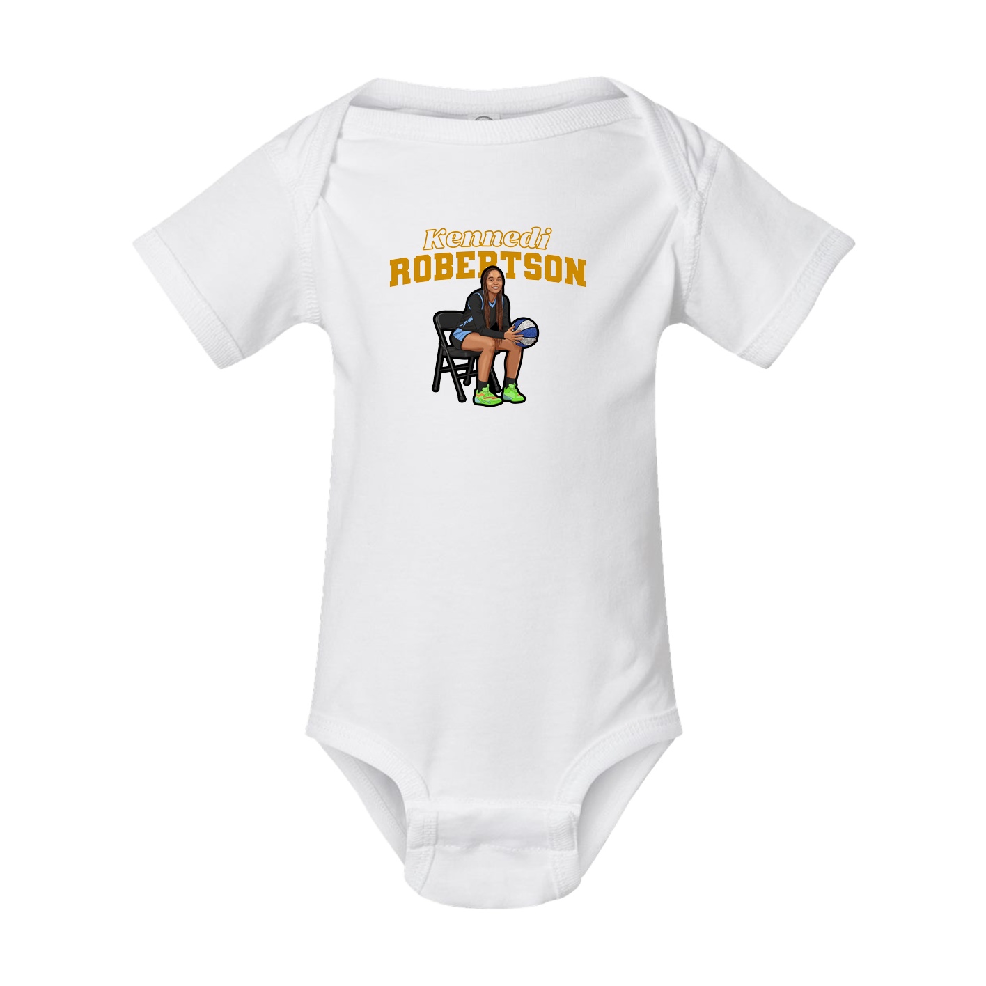 Baby Onesie — Name Arch in White