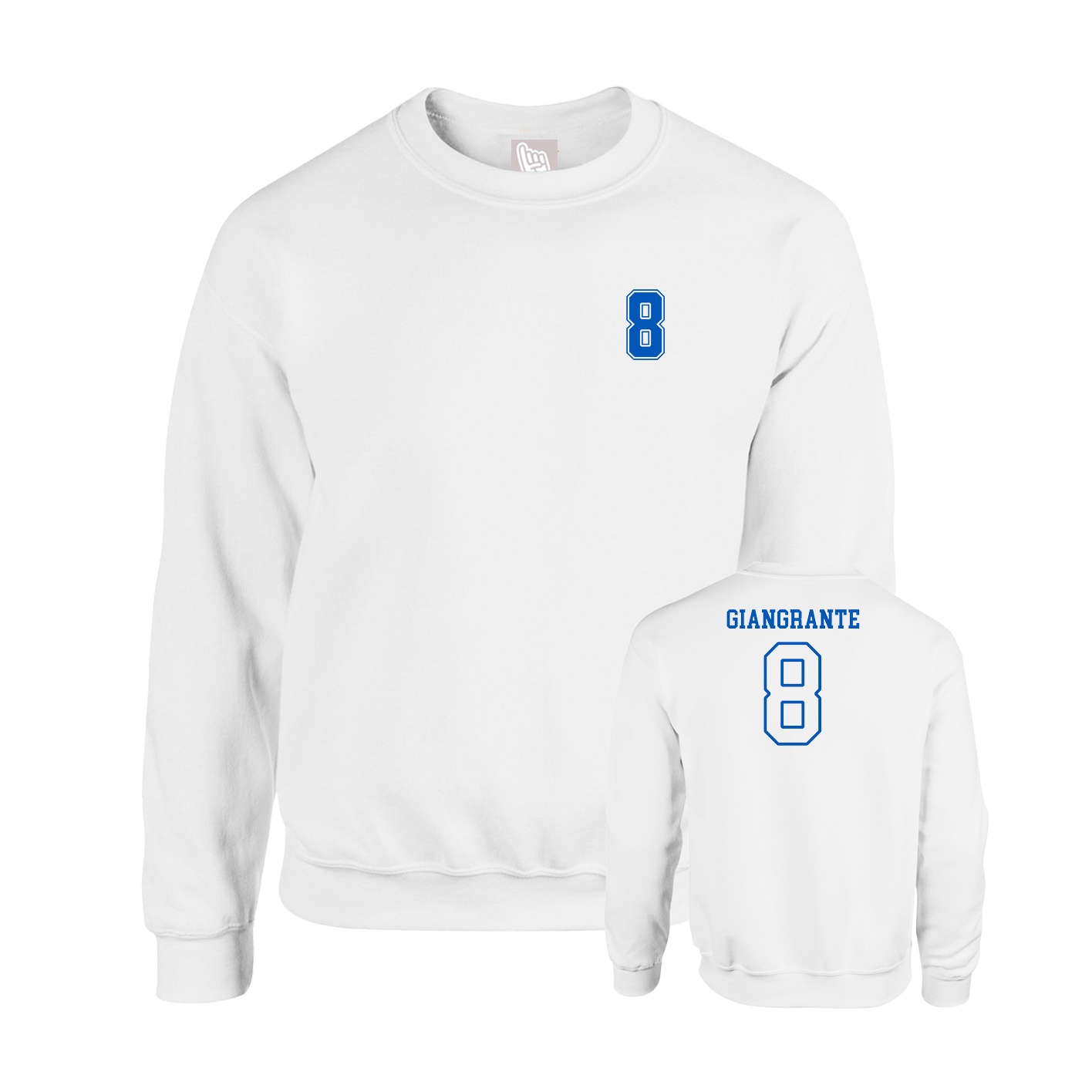Fleece Crew — Chest Back in White