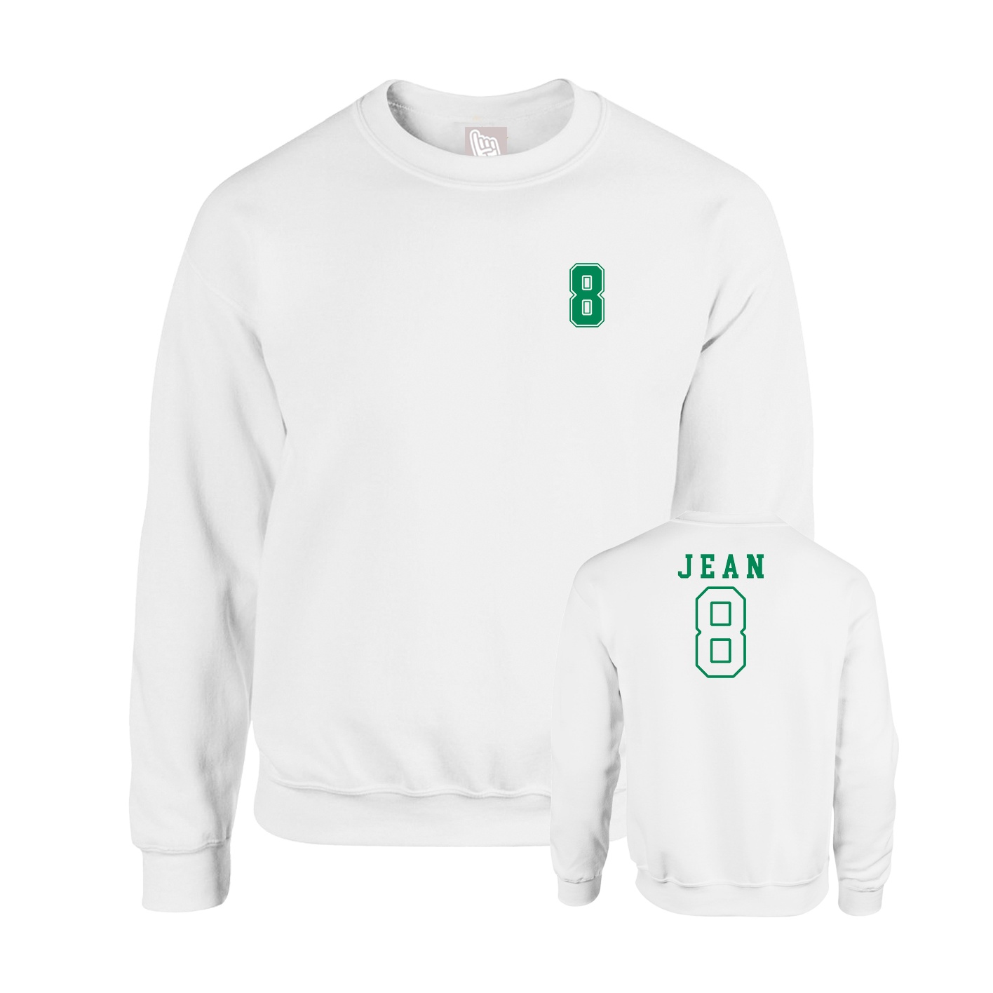 Fleece Crew — Chest Back in White