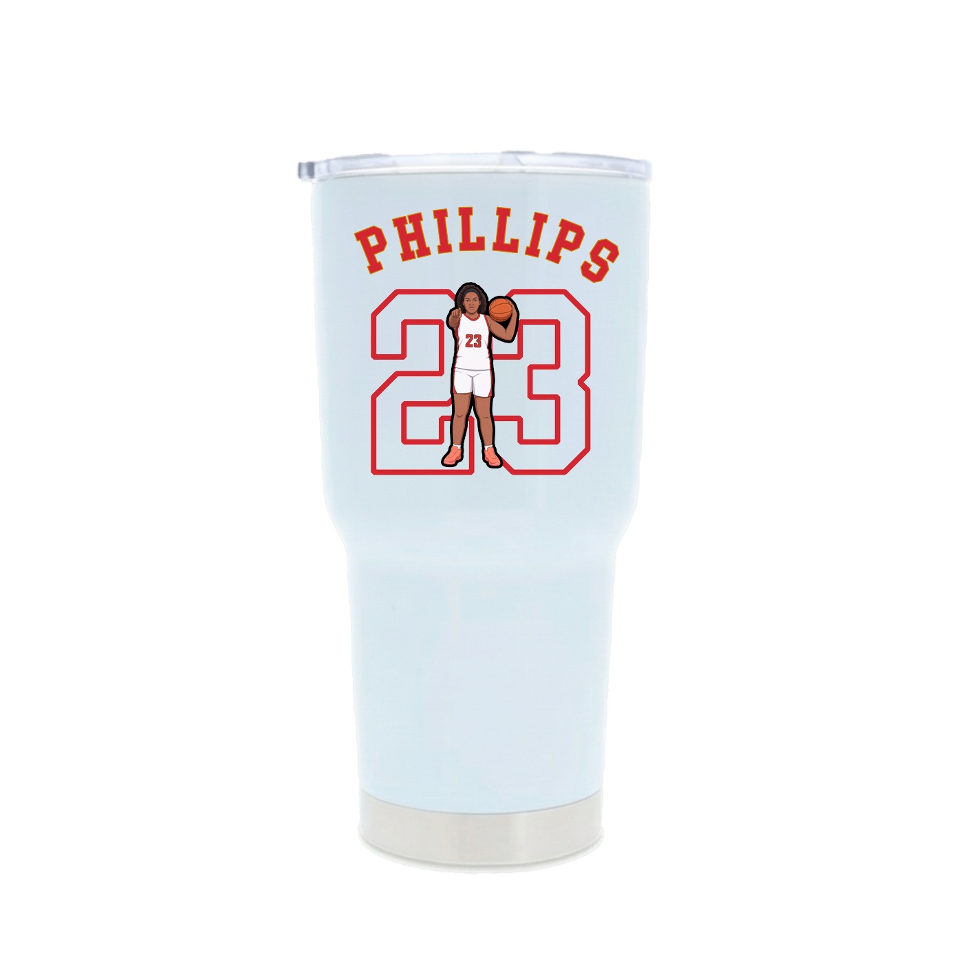 30oz Stainless Steel Tumbler — Shirsey Arch in White