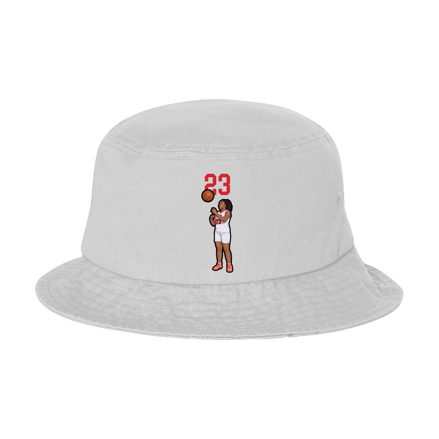 Bucket Cap — Number Top in White