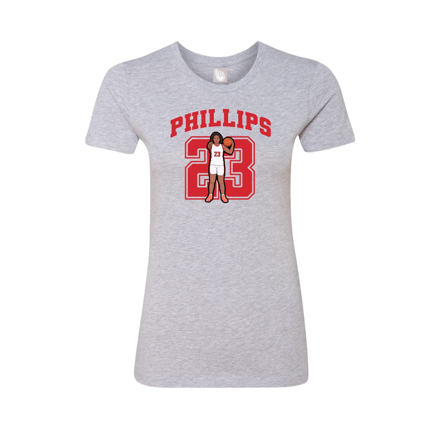 Fitted Women's Tee — Number in Grey