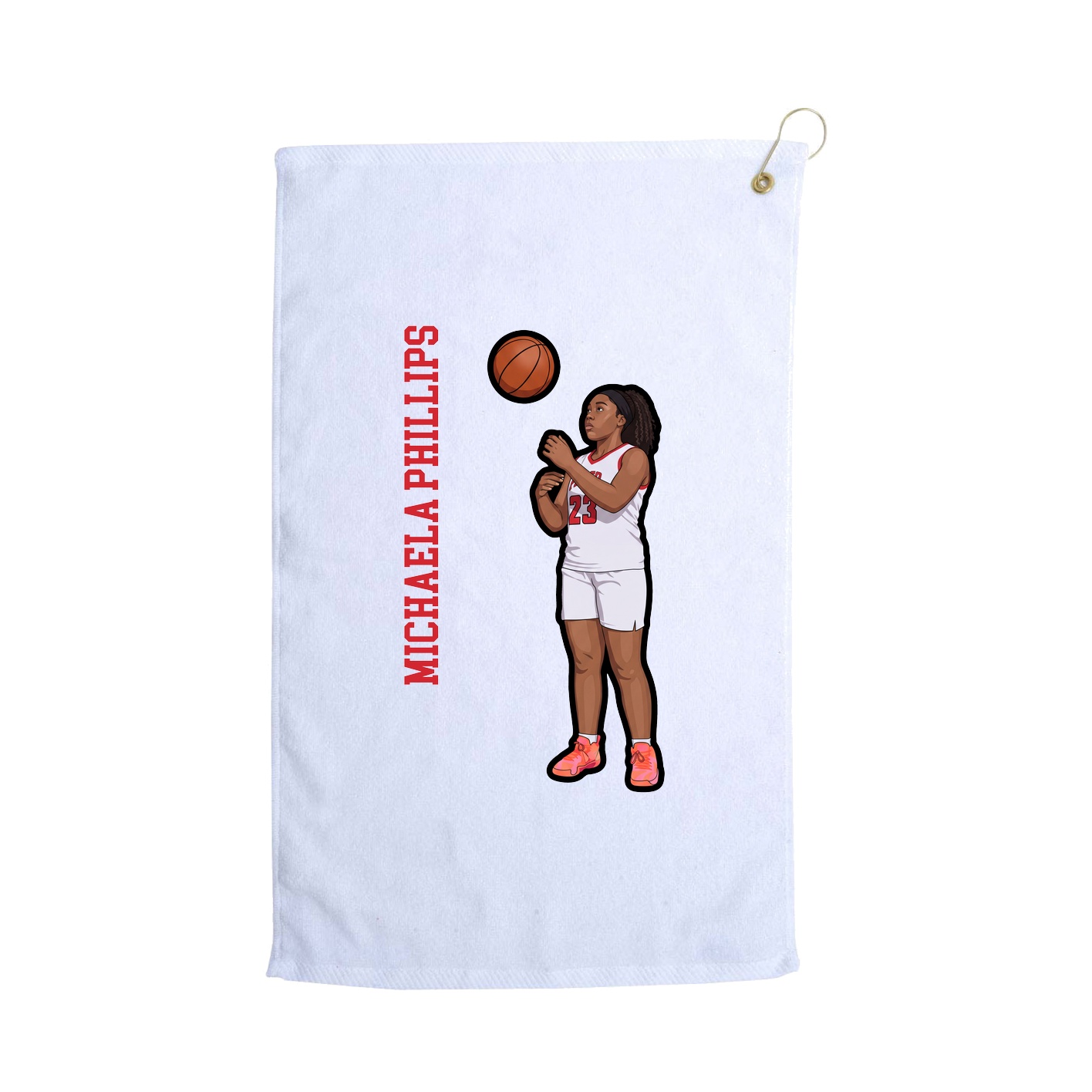 Golf Towel — Name Vertical in White
