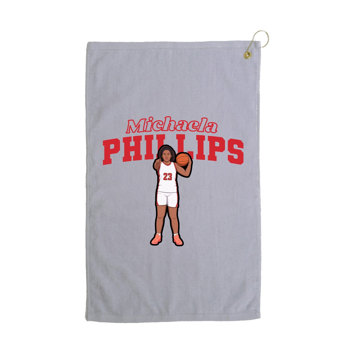 Golf Towel — Name Arch in Grey