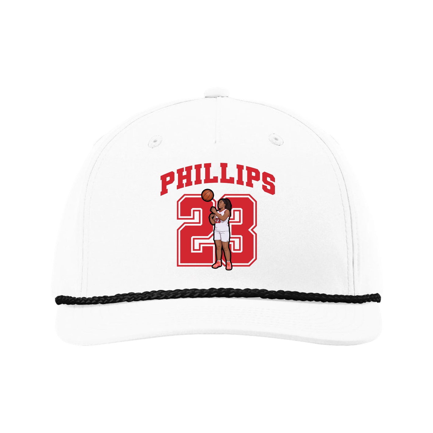 Five-Panel Classic Rope Cap — Number in White
