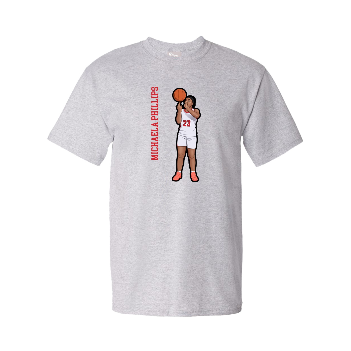 Tee — Name Vertical in Grey