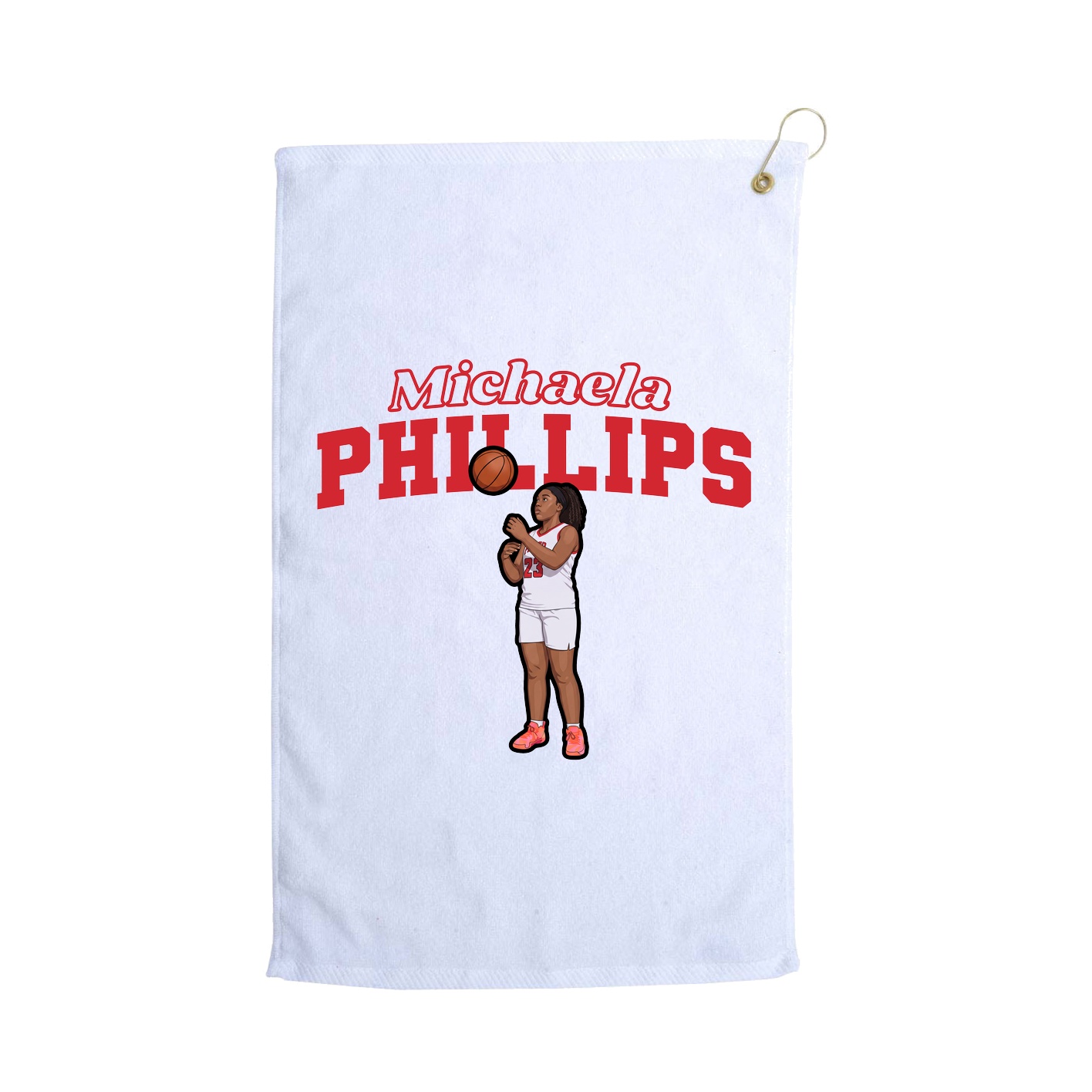 Golf Towel — Name Arch in White