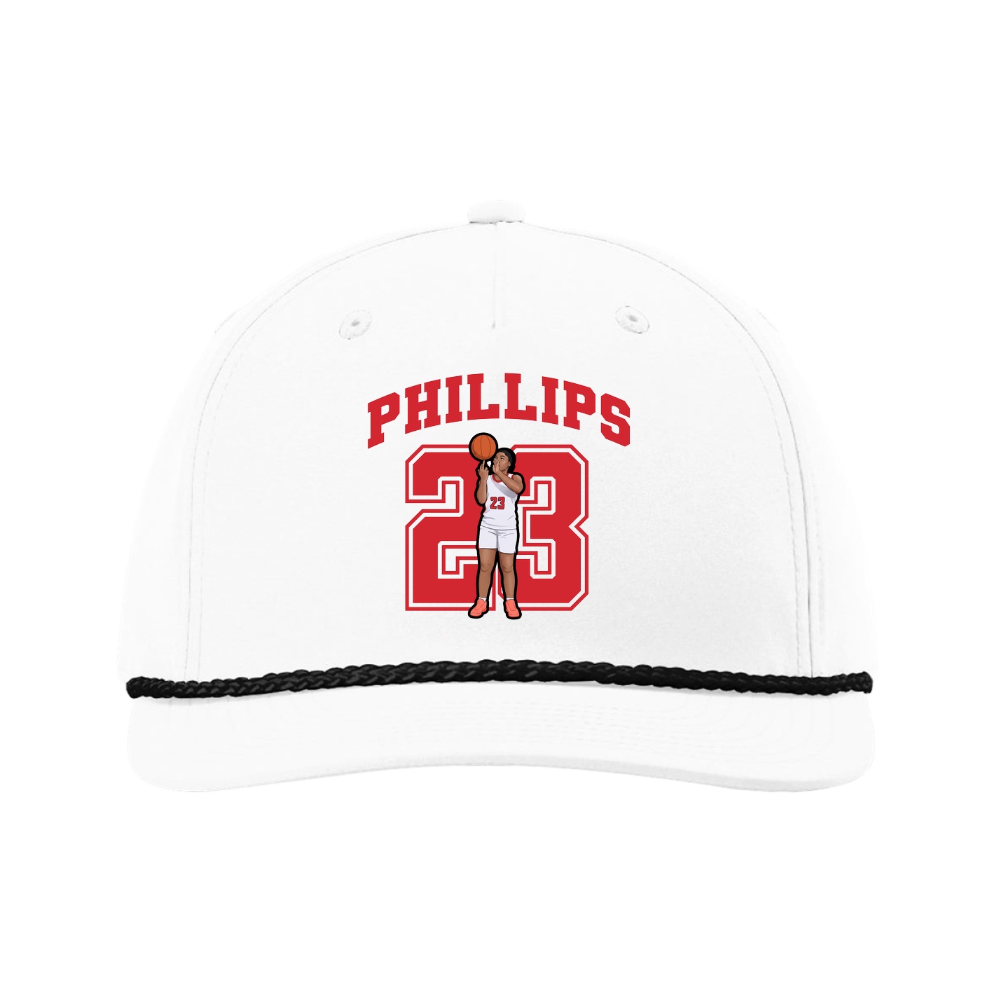 Five-Panel Classic Rope Cap — Number in White
