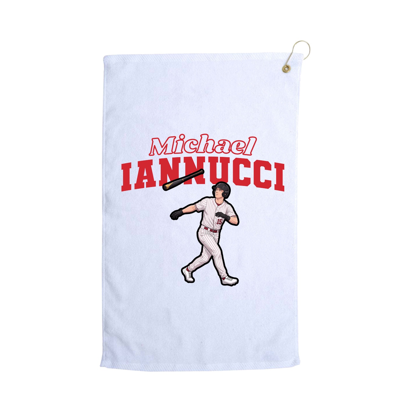 Golf Towel — Name Arch in White