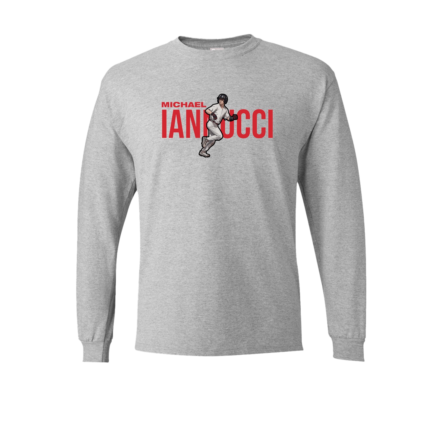 Long Sleeve Tee — Player Name in Grey