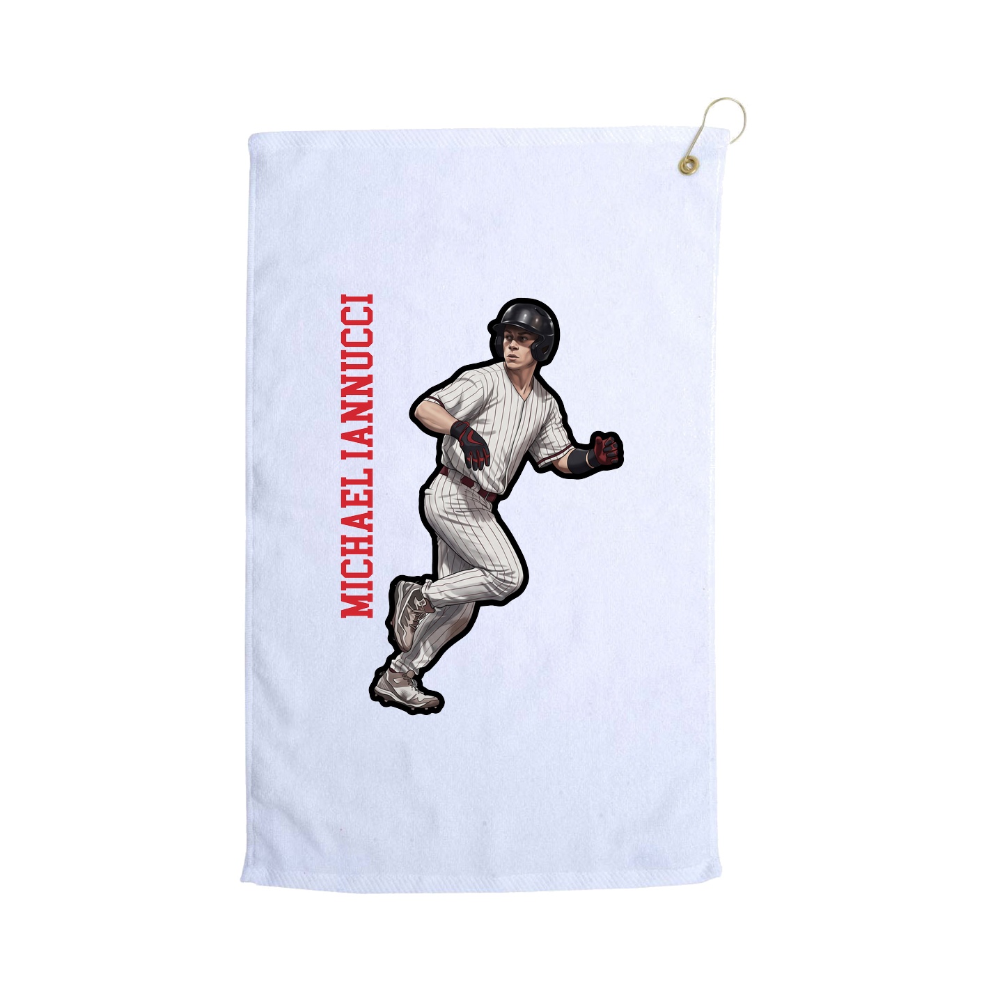 Golf Towel — Name Vertical in White