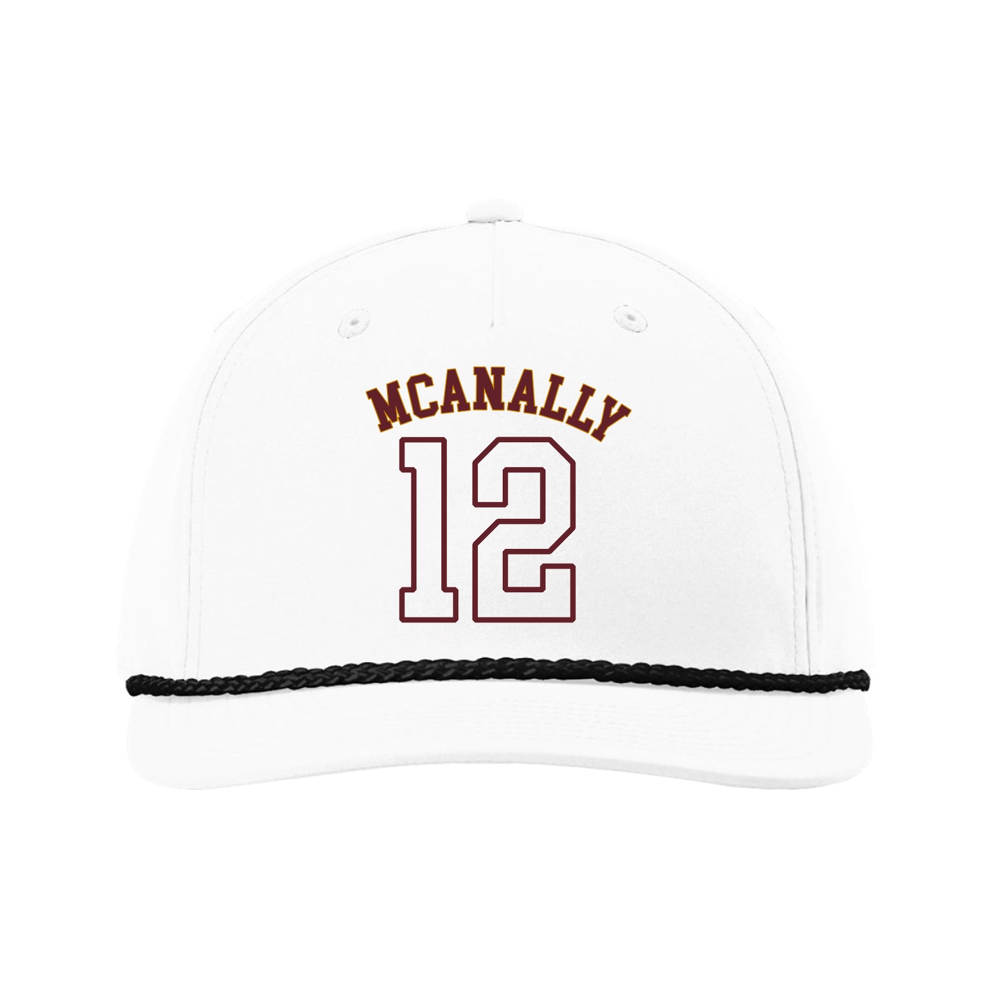 Five-Panel Classic Rope Cap — Shirsey Arch in White
