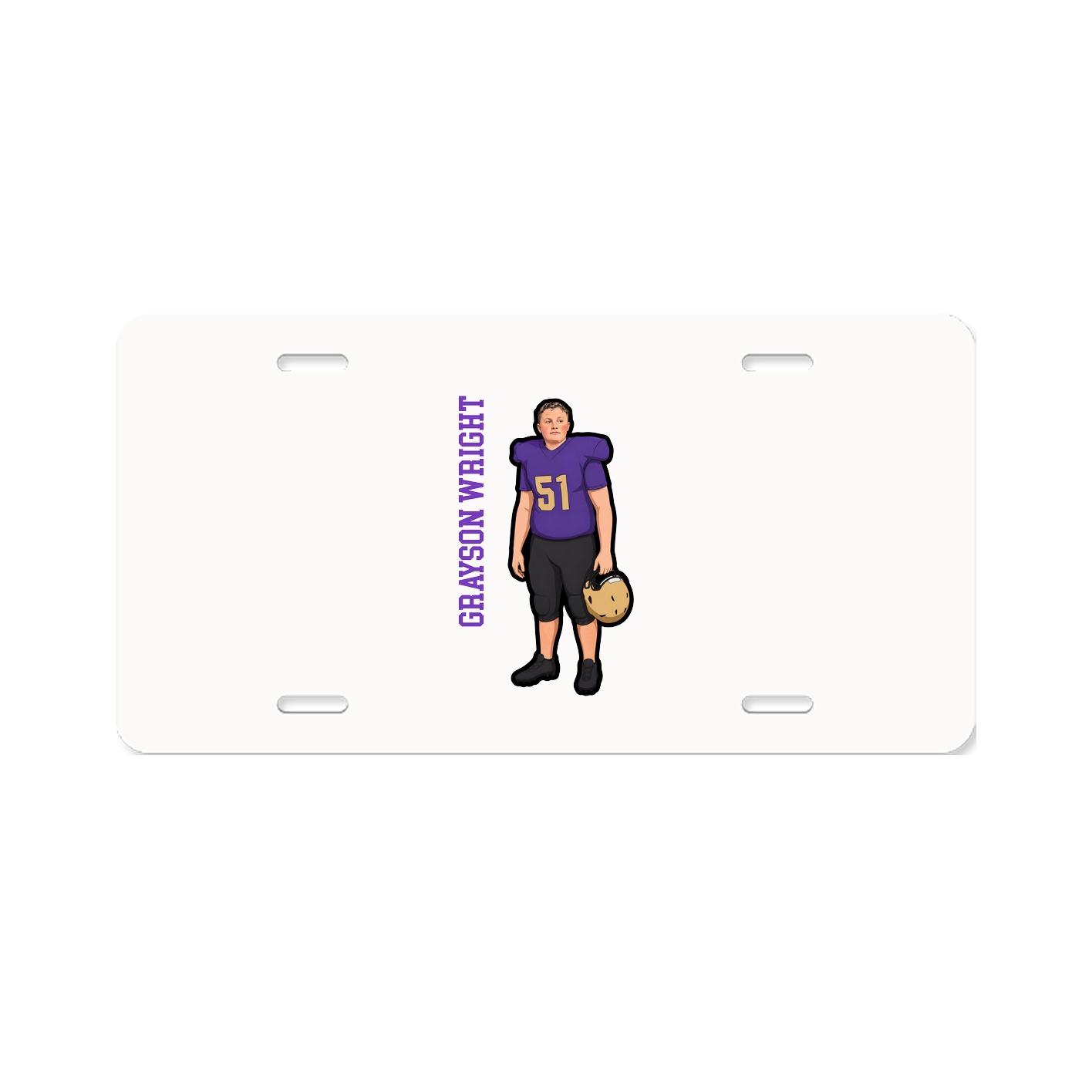 License Plate — Name Vertical in Classic