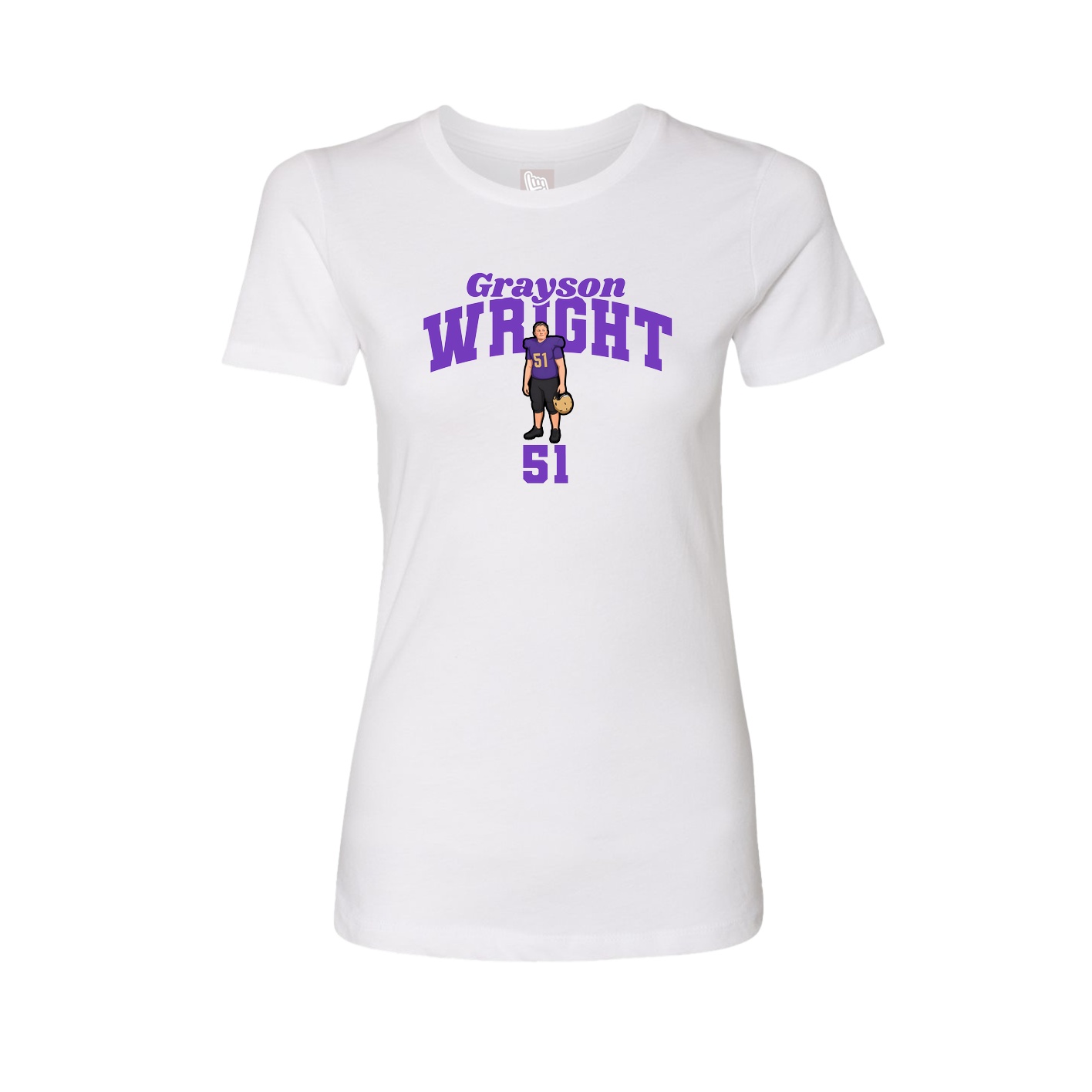 Fitted Women's Tee — Signature Arch in White
