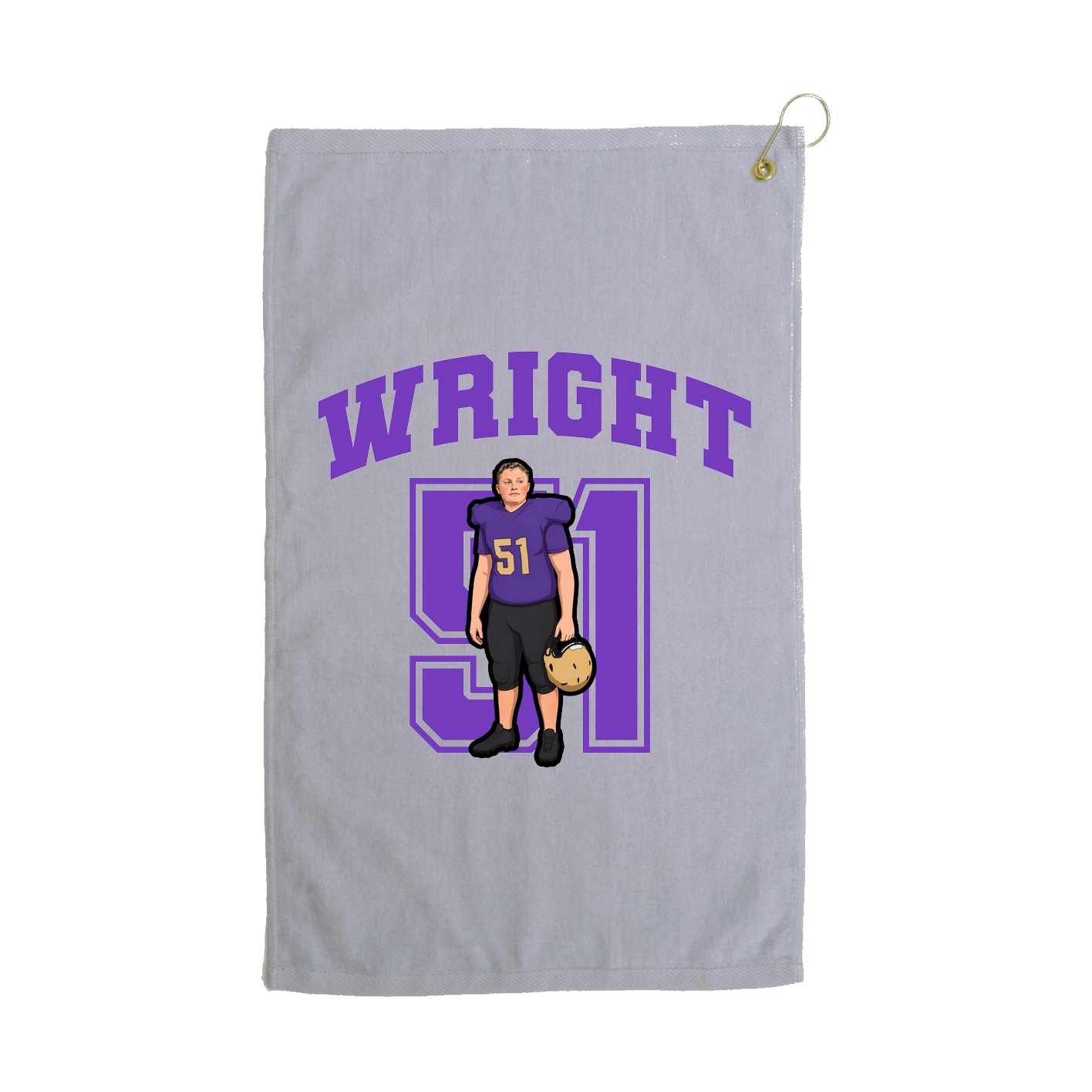 Golf Towel — Number in Grey